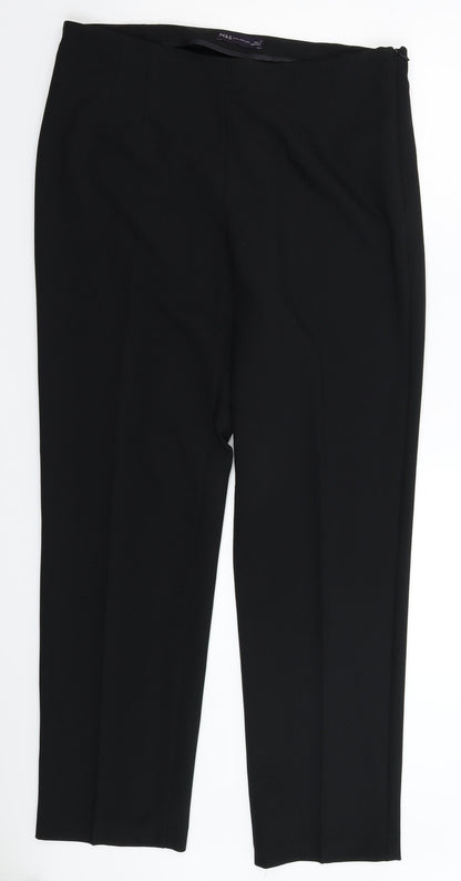 Womens UK Size 14 Marks and Spencer Slim Fit Dress Pants Black Trousers
