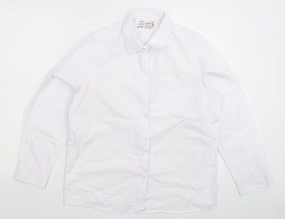 Marks & Spencer Girls White   Basic Button-Up Size 16 Years