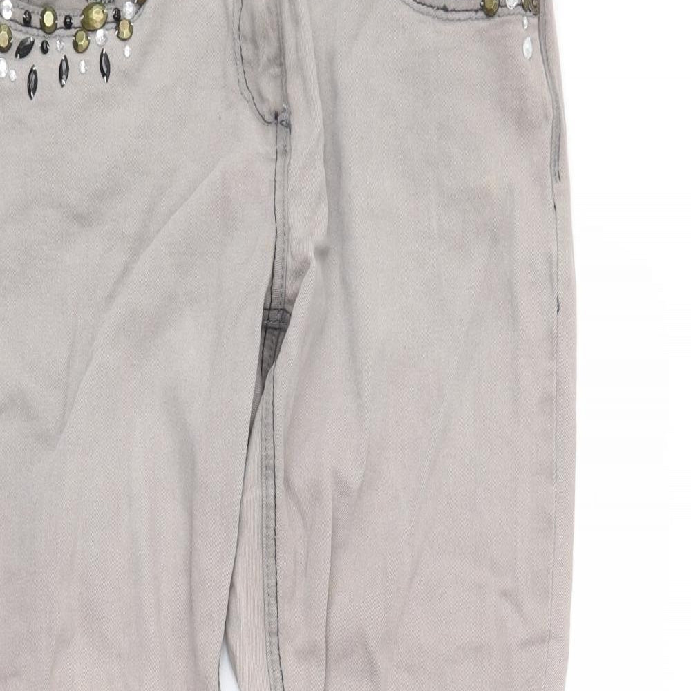 Womens UK Size 12 yesyes Regular Fit Straight Grey Jeans