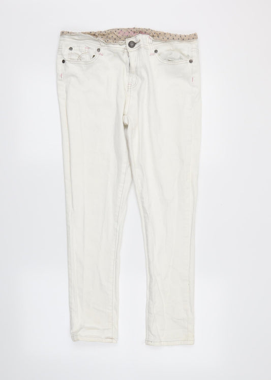 Womens UK Size 14 denimco Regular Fit Skinny White Jeans