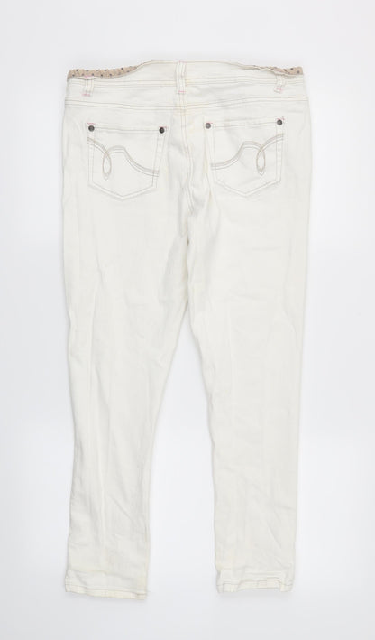 Womens UK Size 14 denimco Regular Fit Skinny White Jeans