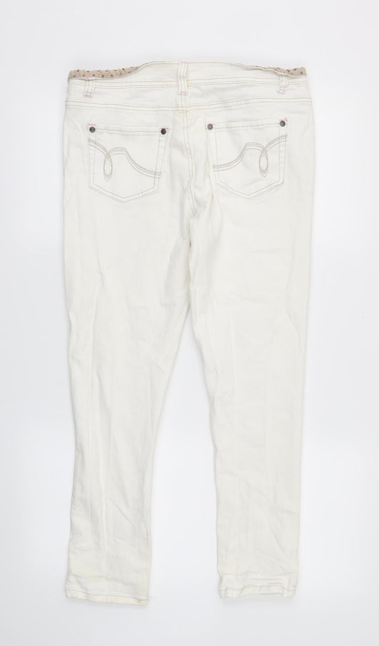 Womens UK Size 14 denimco Regular Fit Skinny White Jeans