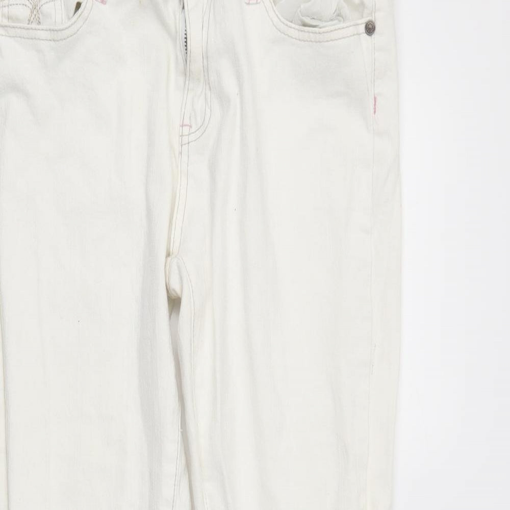 Womens UK Size 14 denimco Regular Fit Skinny White Jeans