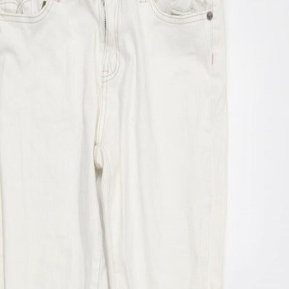 Womens UK Size 14 denimco Regular Fit Skinny White Jeans