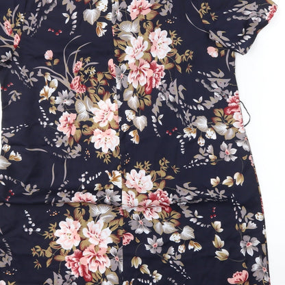 SheIn Womens Blue Floral  Shift  Size S