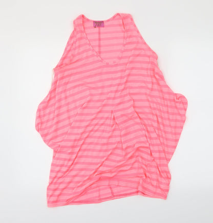 Womens UK Size 8 ribbon Pink Basic Tank