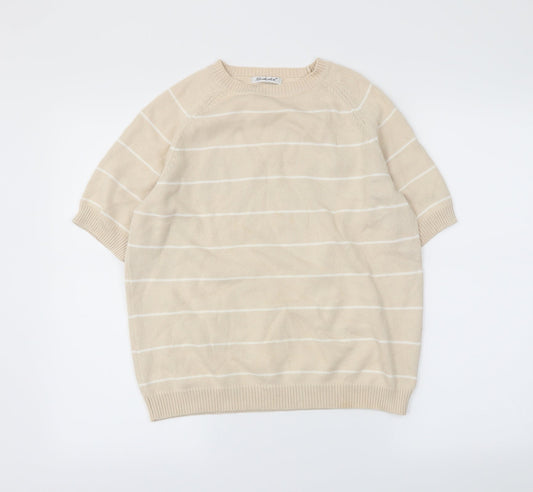 Berkertex Womens Beige Striped  Pullover Jumper Size 14