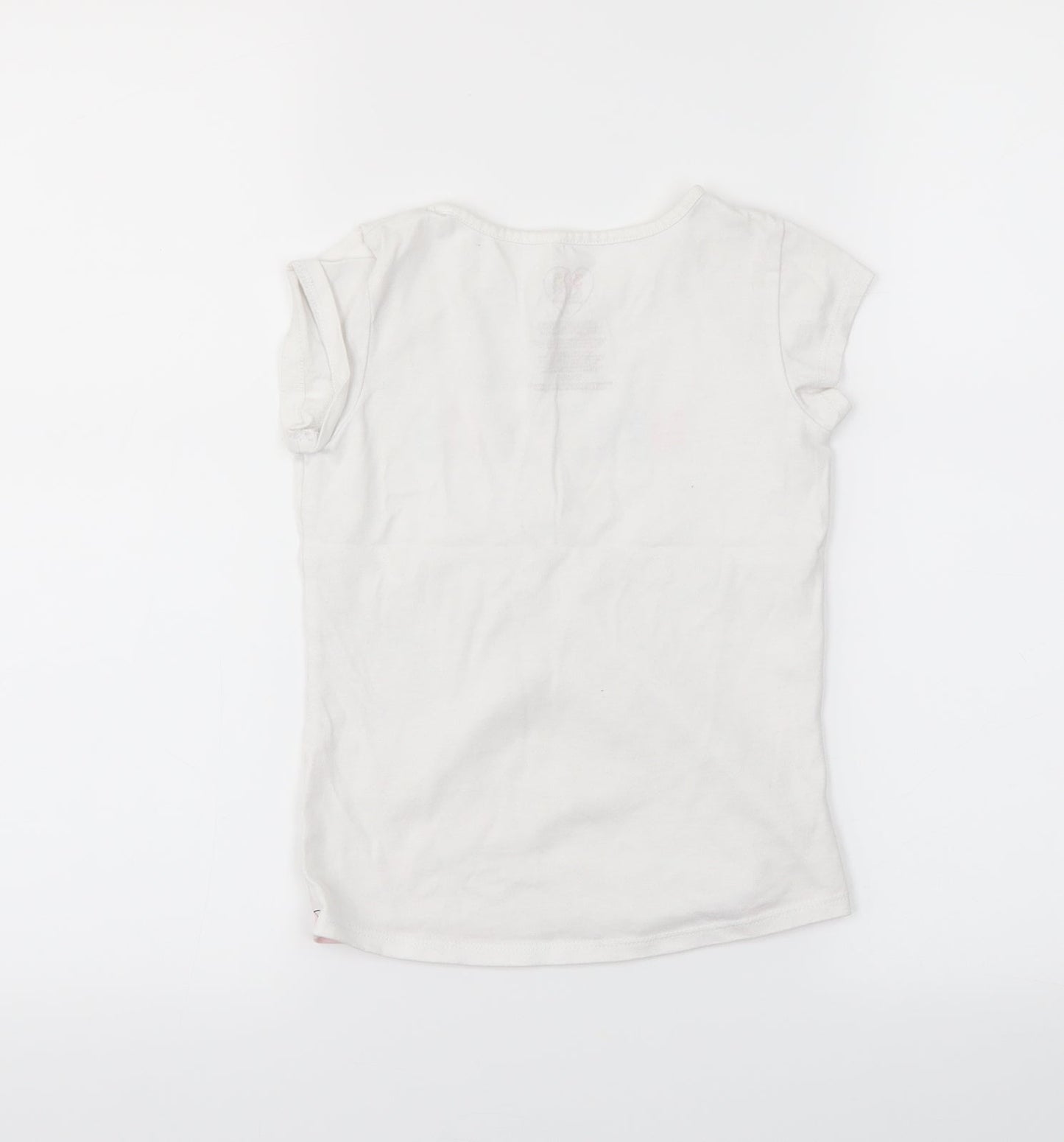 365 Girls White   Pullover T-Shirt Size 6 Years