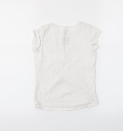 365 Girls White   Pullover T-Shirt Size 6 Years
