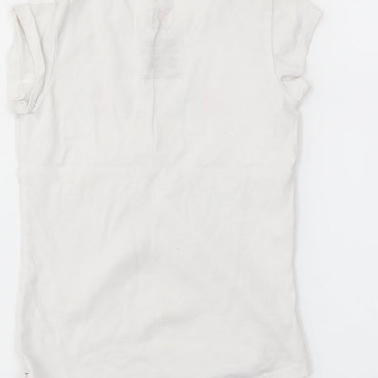 365 Girls White   Pullover T-Shirt Size 6 Years