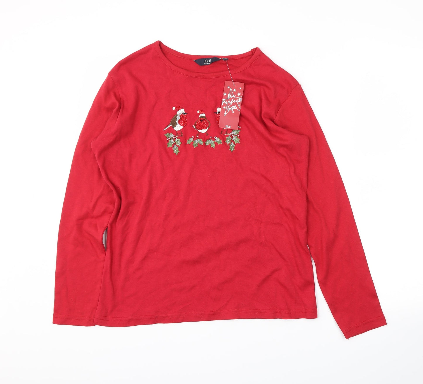 Womens UK Size S isle Red Tunic T-Shirt