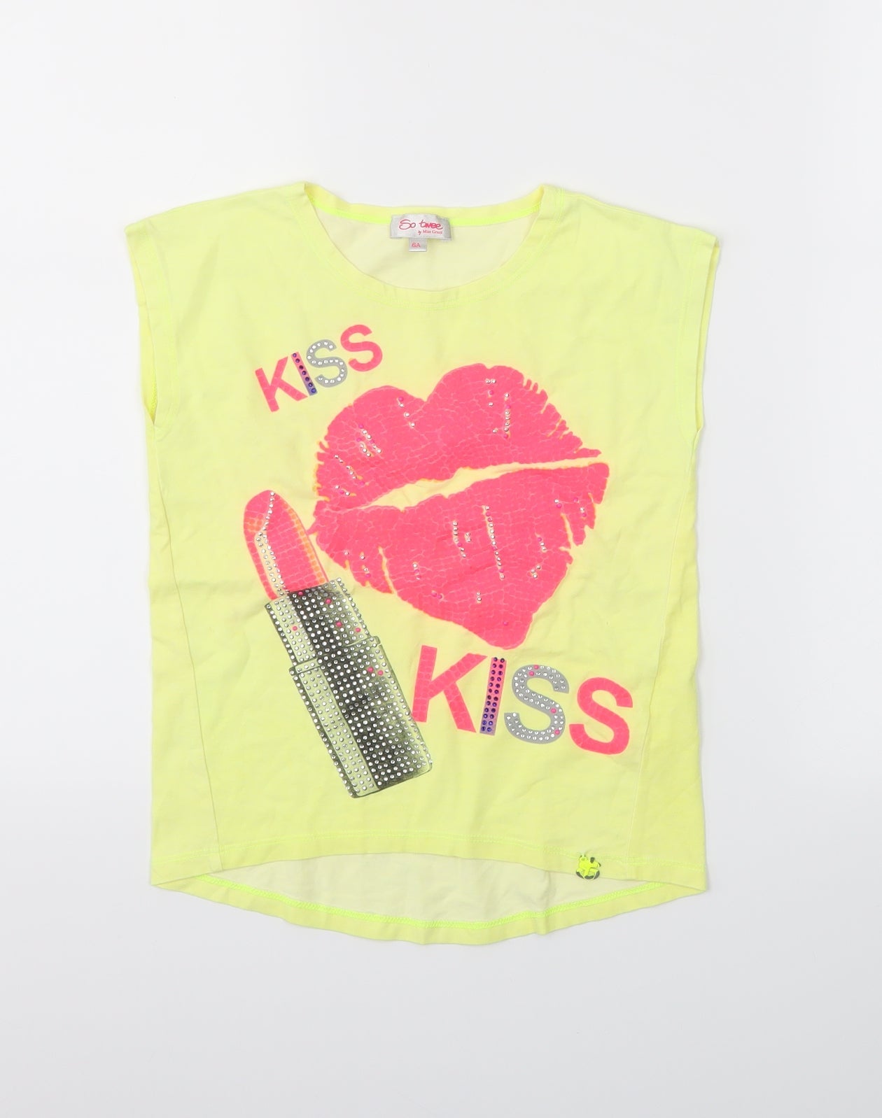 Miss Grant Girls Yellow   Pullover T-Shirt Size 6 Years