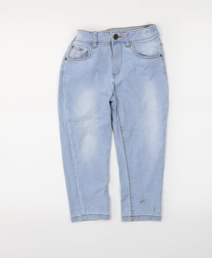 M&S Girls Blue  Denim Boyfriend Jeans Size 7-8 Years