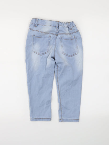 M&S Girls Blue  Denim Boyfriend Jeans Size 7-8 Years