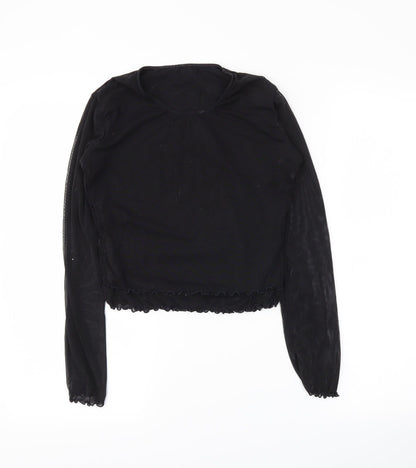 Avon Womens Black   Cropped Blouse Size 10