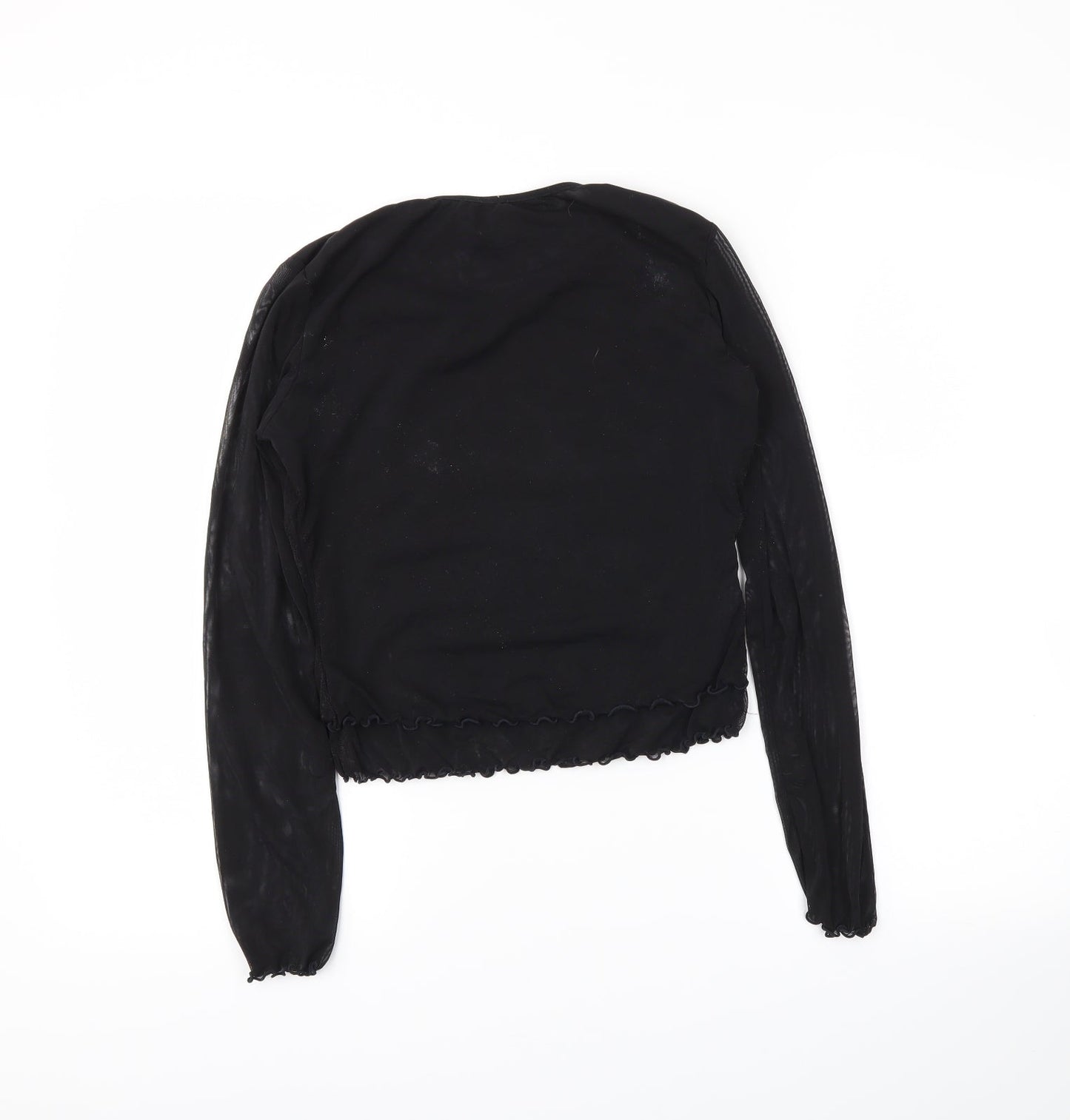 Avon Womens Black   Cropped Blouse Size 10