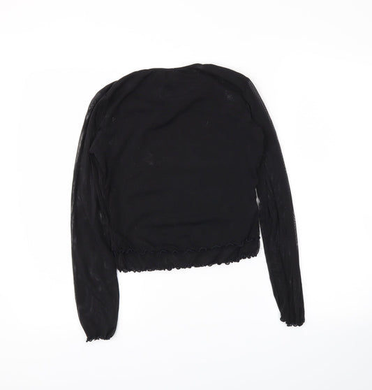 Avon Womens Black   Cropped Blouse Size 10