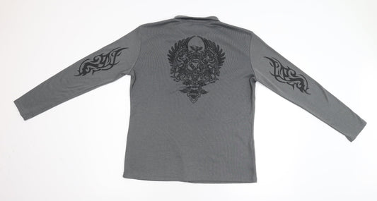 VSKA Mens Grey  Flannel  Polo Size M