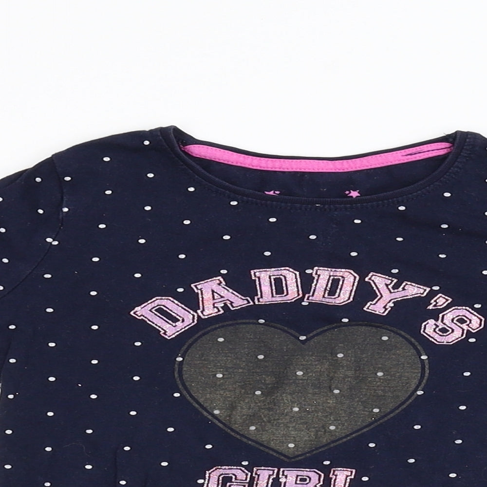 Primark Girls Blue  Flannel Basic T-Shirt Size 3-4 Years  - Daddy's Girl