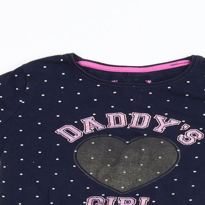 Primark Girls Blue  Flannel Basic T-Shirt Size 3-4 Years  - Daddy's Girl