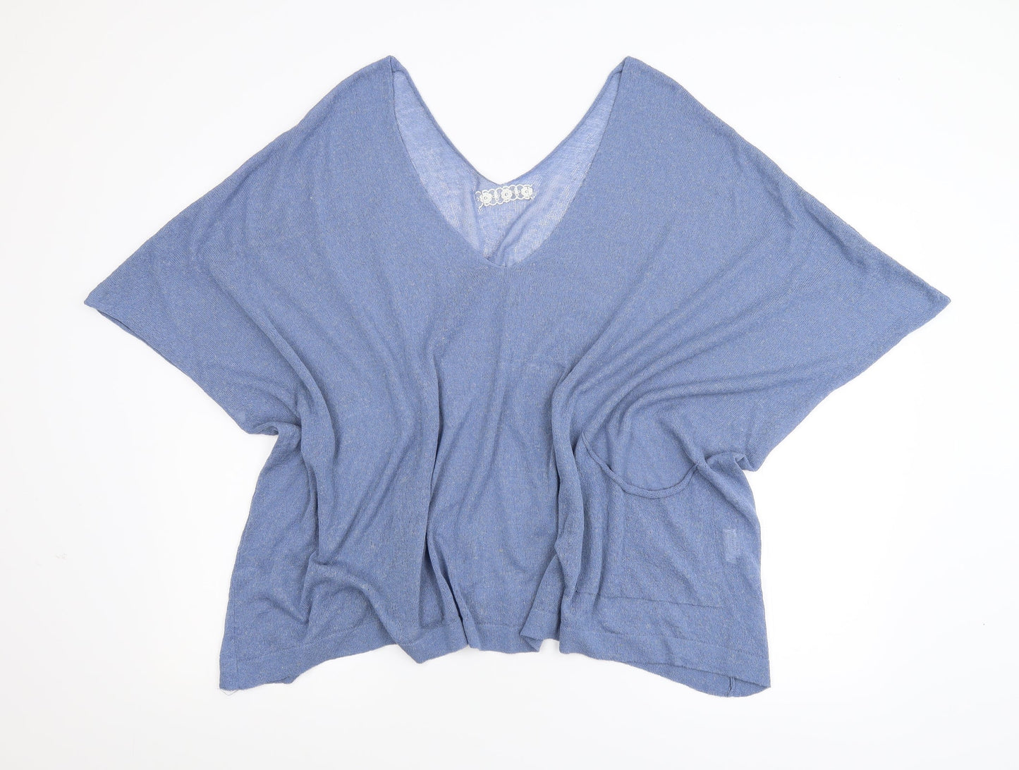 Womens UK Size L Preworn Blue Basic Blouse