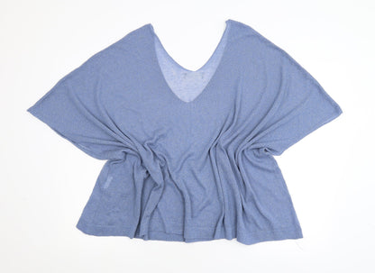 Womens UK Size L Preworn Blue Basic Blouse