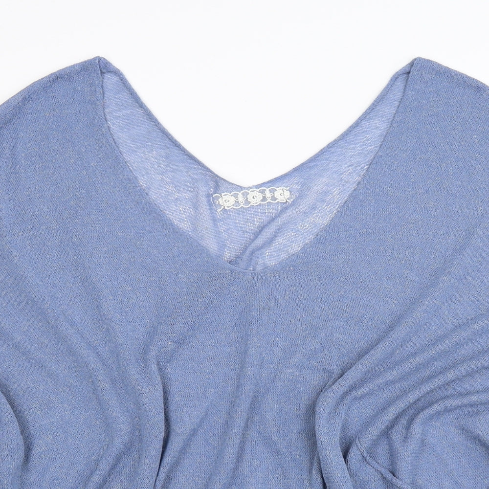 Womens UK Size L Preworn Blue Basic Blouse
