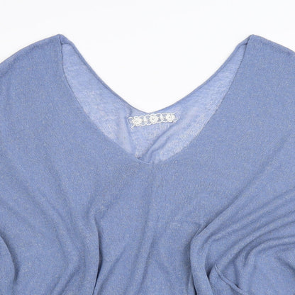 Womens UK Size L Preworn Blue Basic Blouse