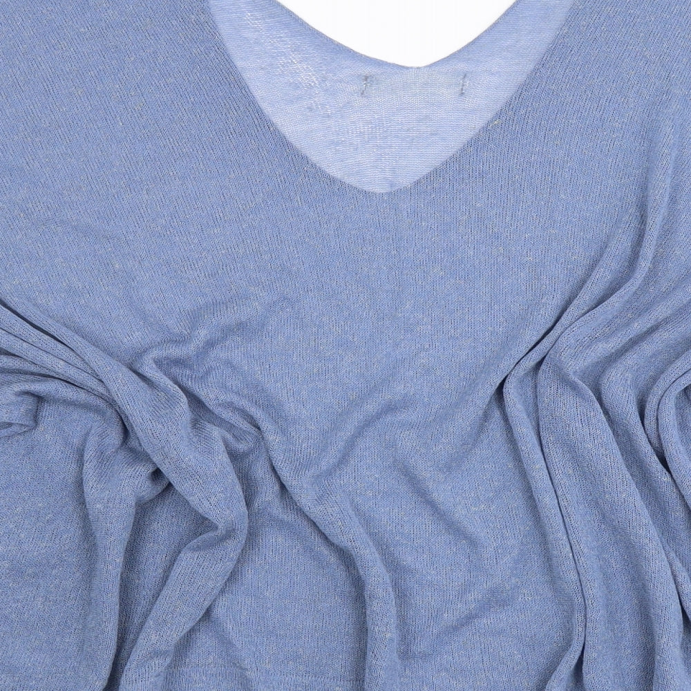 Womens UK Size L Preworn Blue Basic Blouse