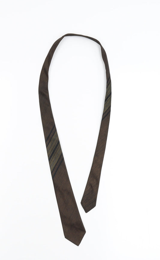 Mens Terylene Bronze Striped  Pointed Tie