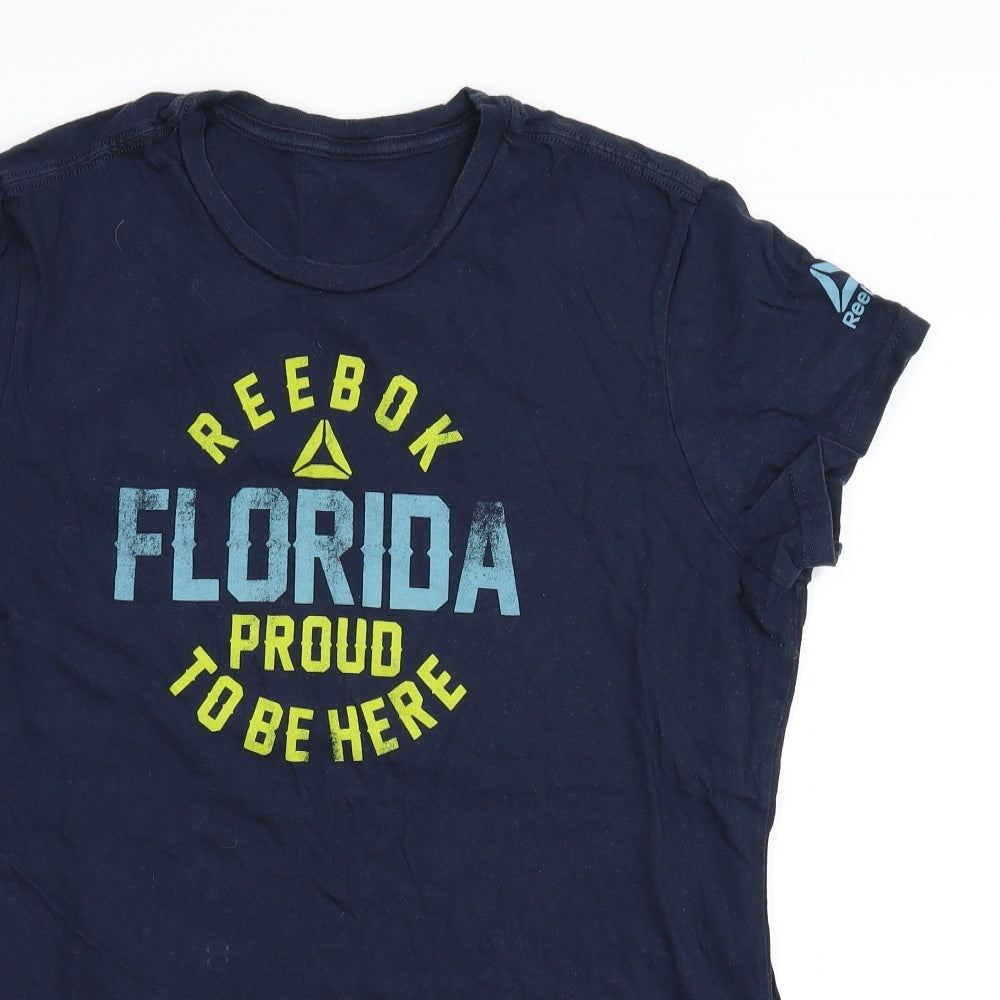 Reebok Mens Blue  Flannel  T-Shirt Size S