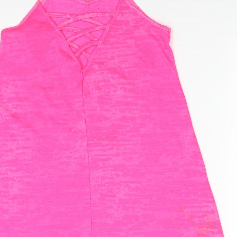 Matalan Girls Pink   Basic T-Shirt Size 4 Years  - LOVE YOU TO THE BEACH AND BACK