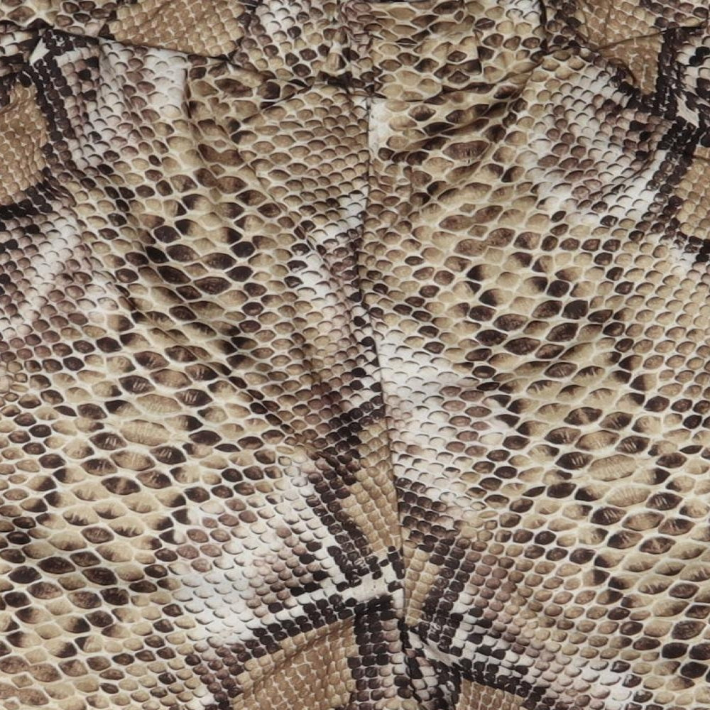 PRETTYLITTLETHING Womens Brown Animal Print  Paperbag Shorts Size 12