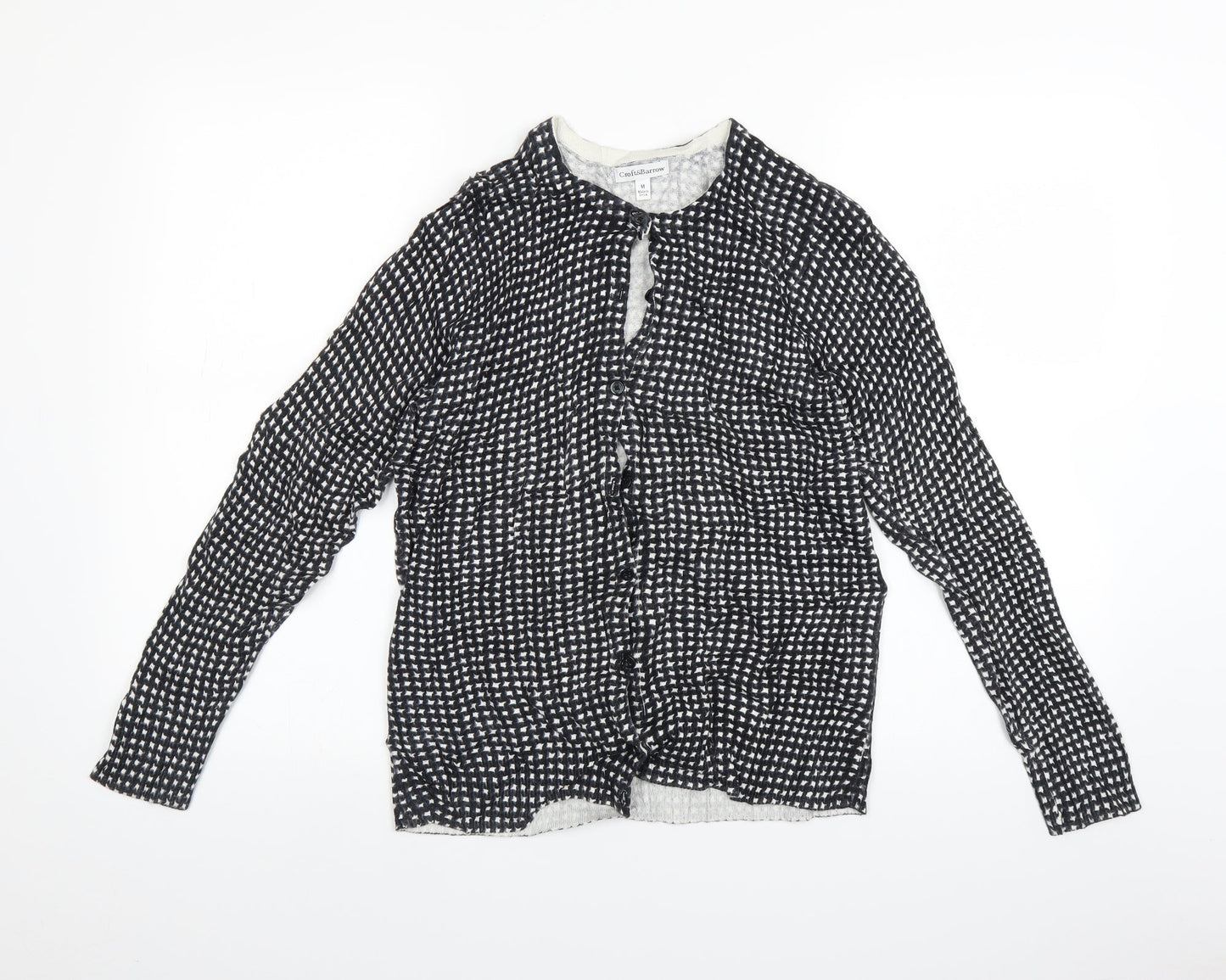 Croft & Barrow Womens Grey Polka Dot  Cardigan Jumper Size M