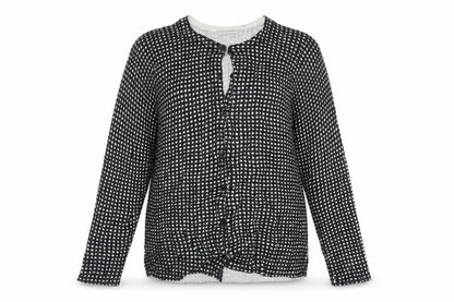 Croft & Barrow Womens Grey Polka Dot  Cardigan Jumper Size M