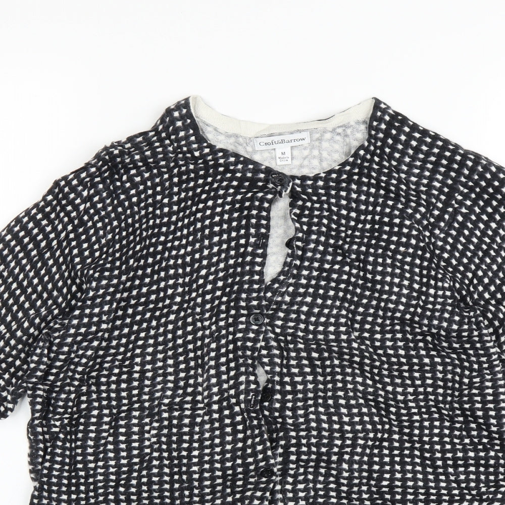 Croft & Barrow Womens Grey Polka Dot  Cardigan Jumper Size M