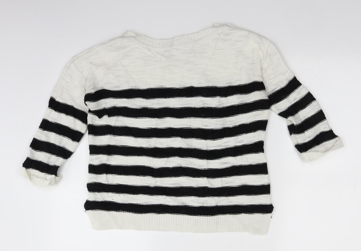Dorothy Perkins Womens White  Knit Pullover Jumper Size 10