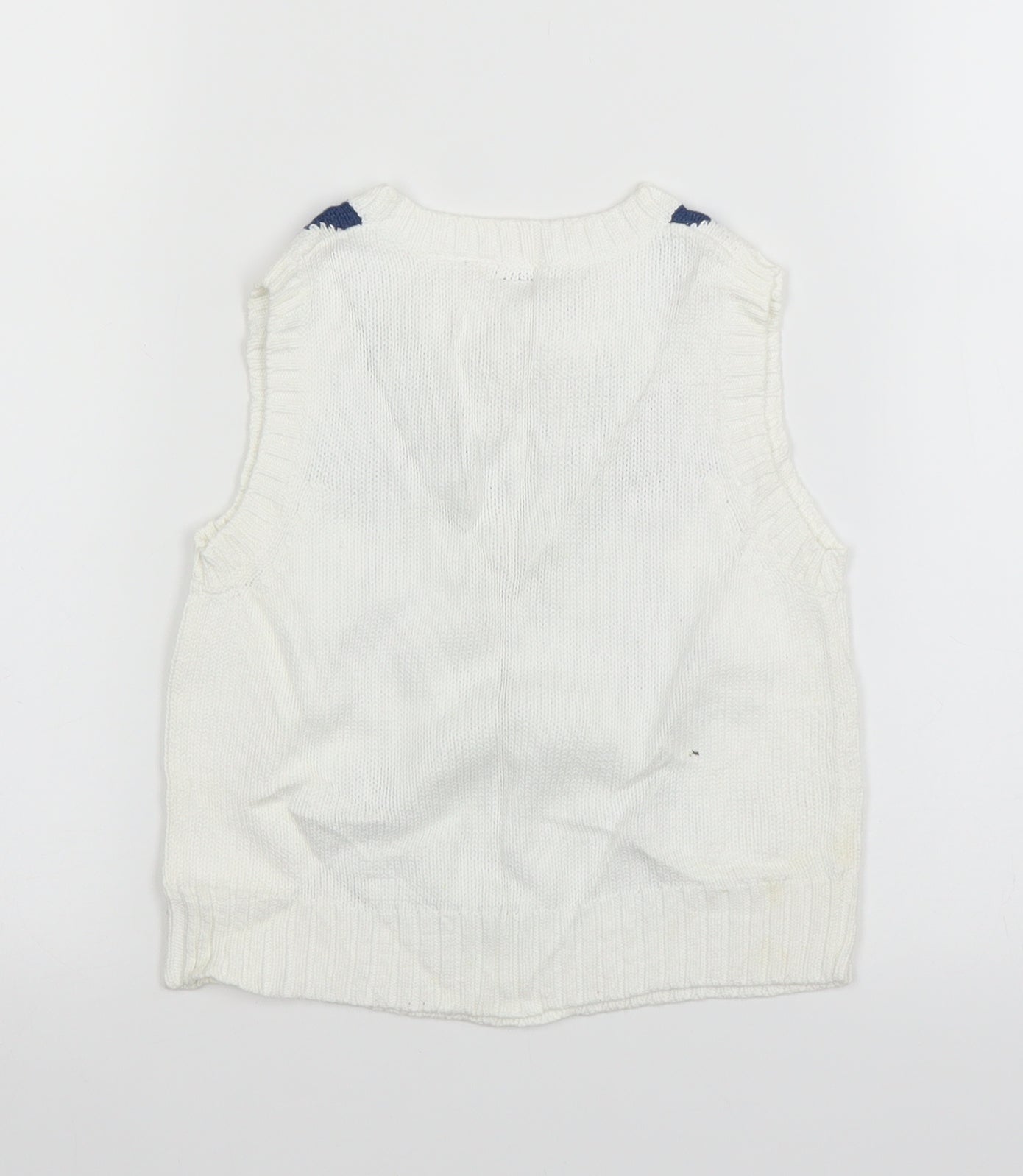 Gap Baby White Argyle/Diamond Knit Pullover Jumper Size 12-18 Months