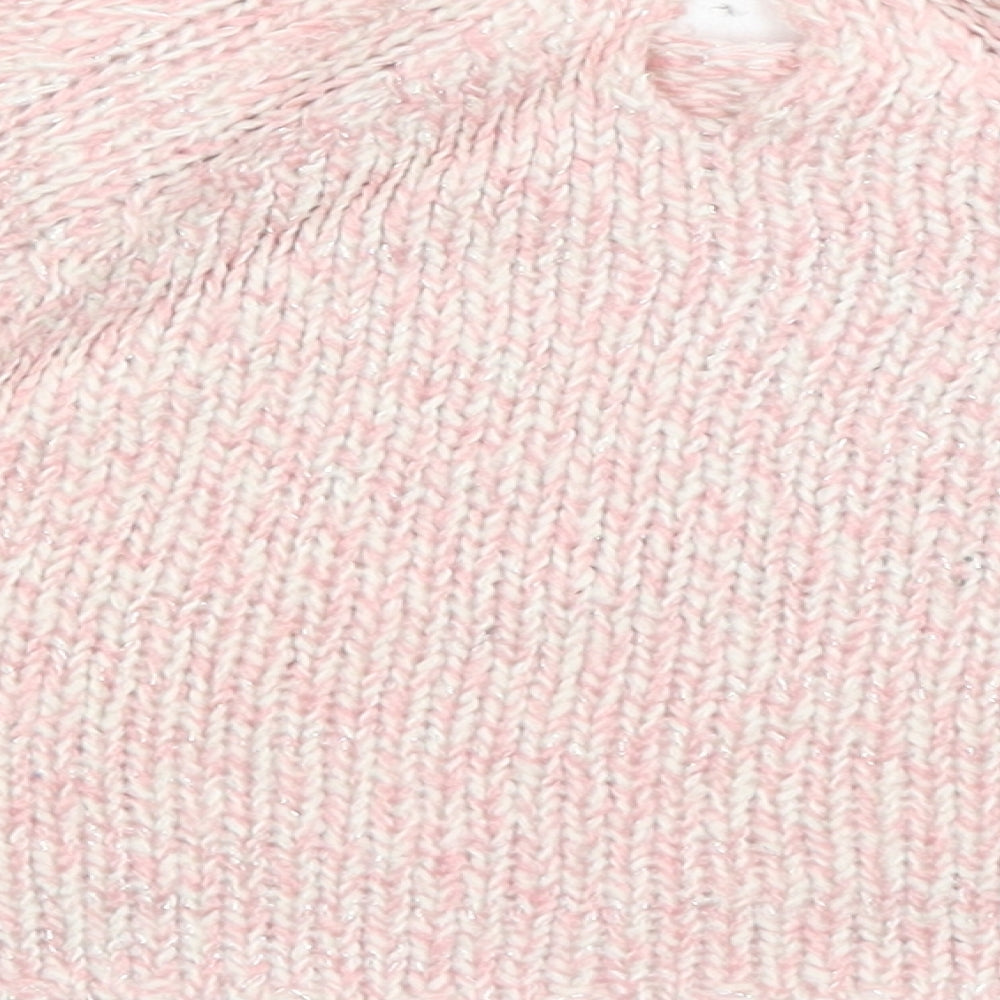 F&F Girls Pink  Knit Pullover Jumper Size 36 Months  - heart