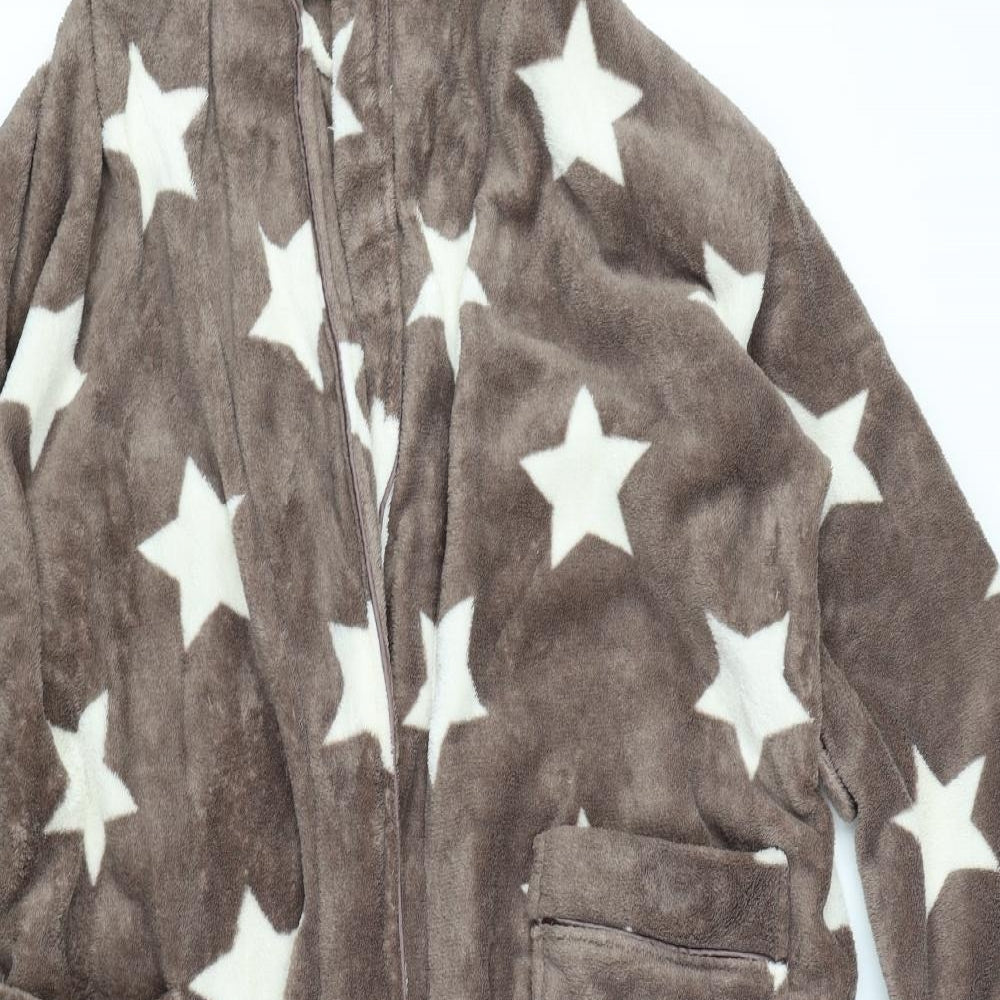 Dorothy Perkins Womens Brown Solid  Babydoll Robe Size M  - Star pattern