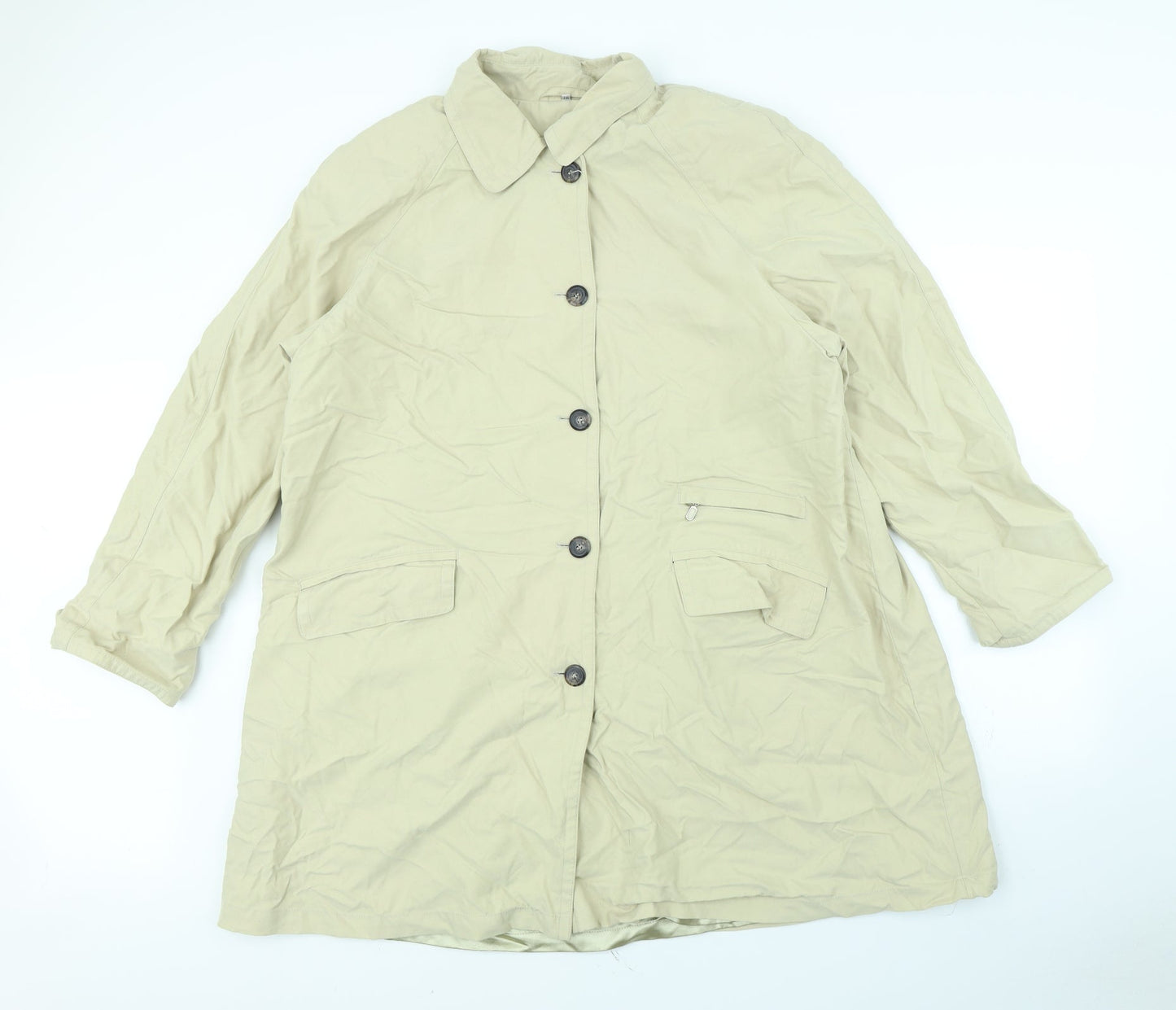 Womens UK Size 16 Preworn Beige Overcoat