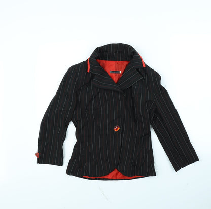 HFN Womens Black Striped  Jacket  Size 14  - shoulder pads