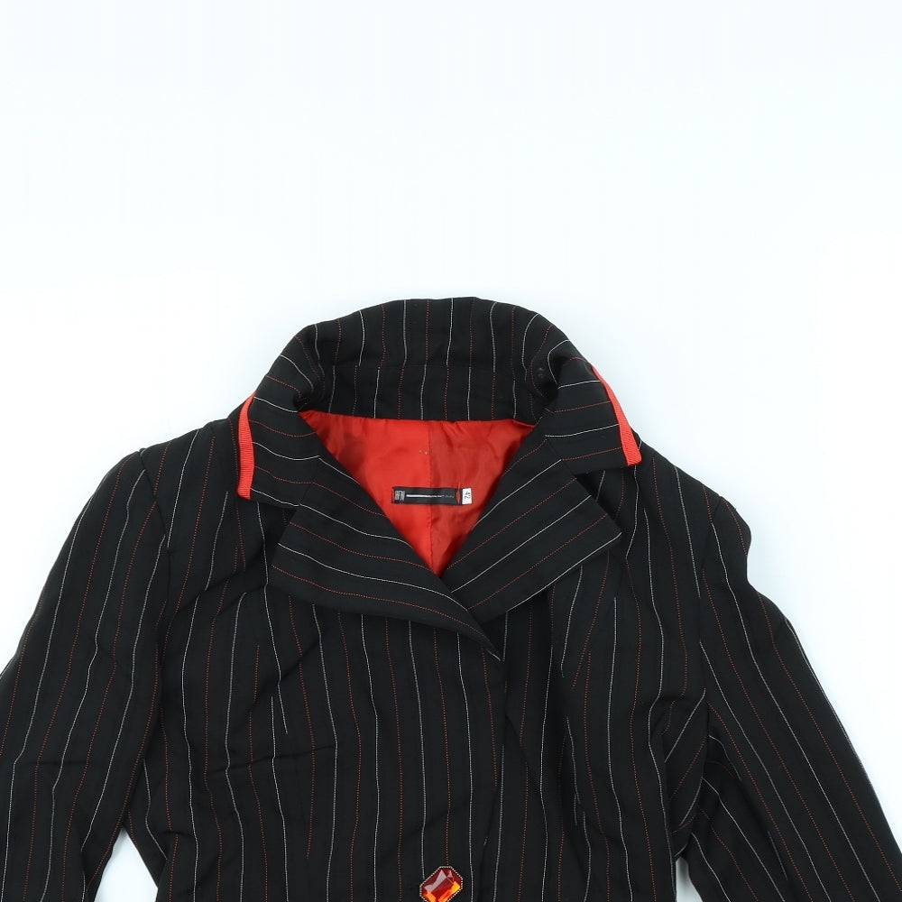 HFN Womens Black Striped  Jacket  Size 14  - shoulder pads