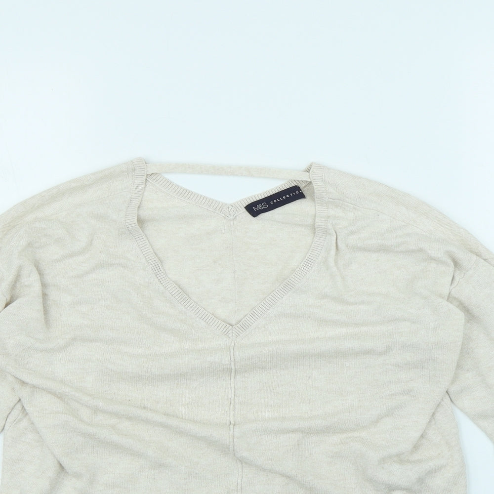 m&s Womens Beige   Pullover Jumper Size 12