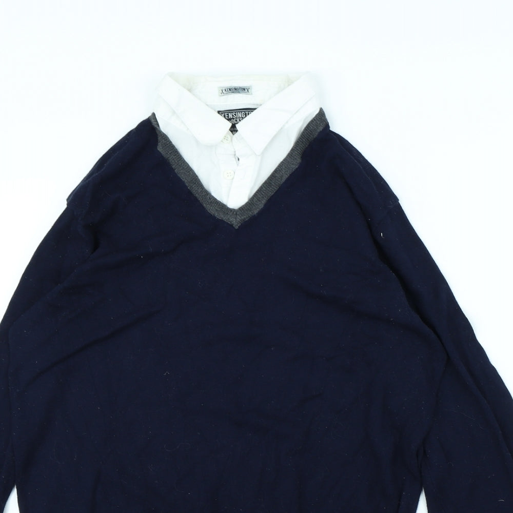 Kensington Mens Blue   Pullover Jumper Size M