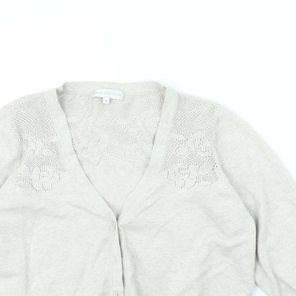 Rocha John Rocha Womens Beige   Jacket  Size 16