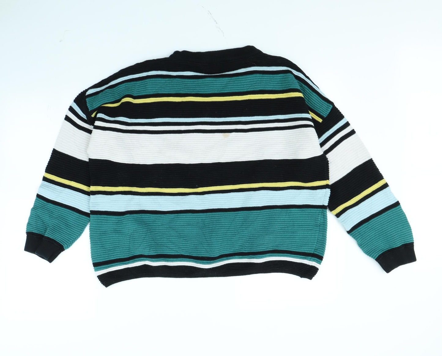 Divided Womens Green Striped  Pullover Jumper Size L