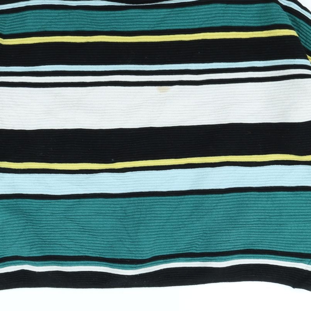 Divided Womens Green Striped  Pullover Jumper Size L