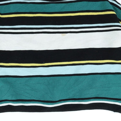 Divided Womens Green Striped  Pullover Jumper Size L