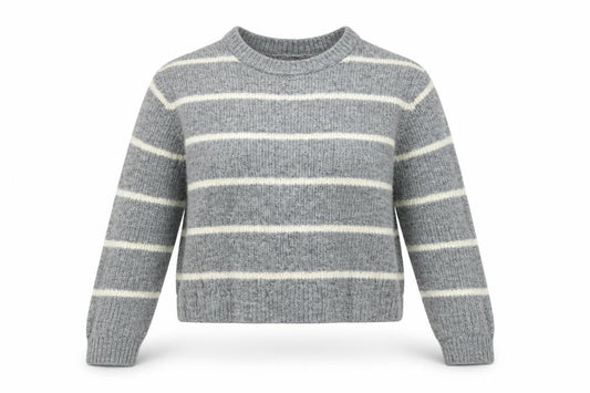 Divided Womens Grey Striped  Pullover Jumper Size M